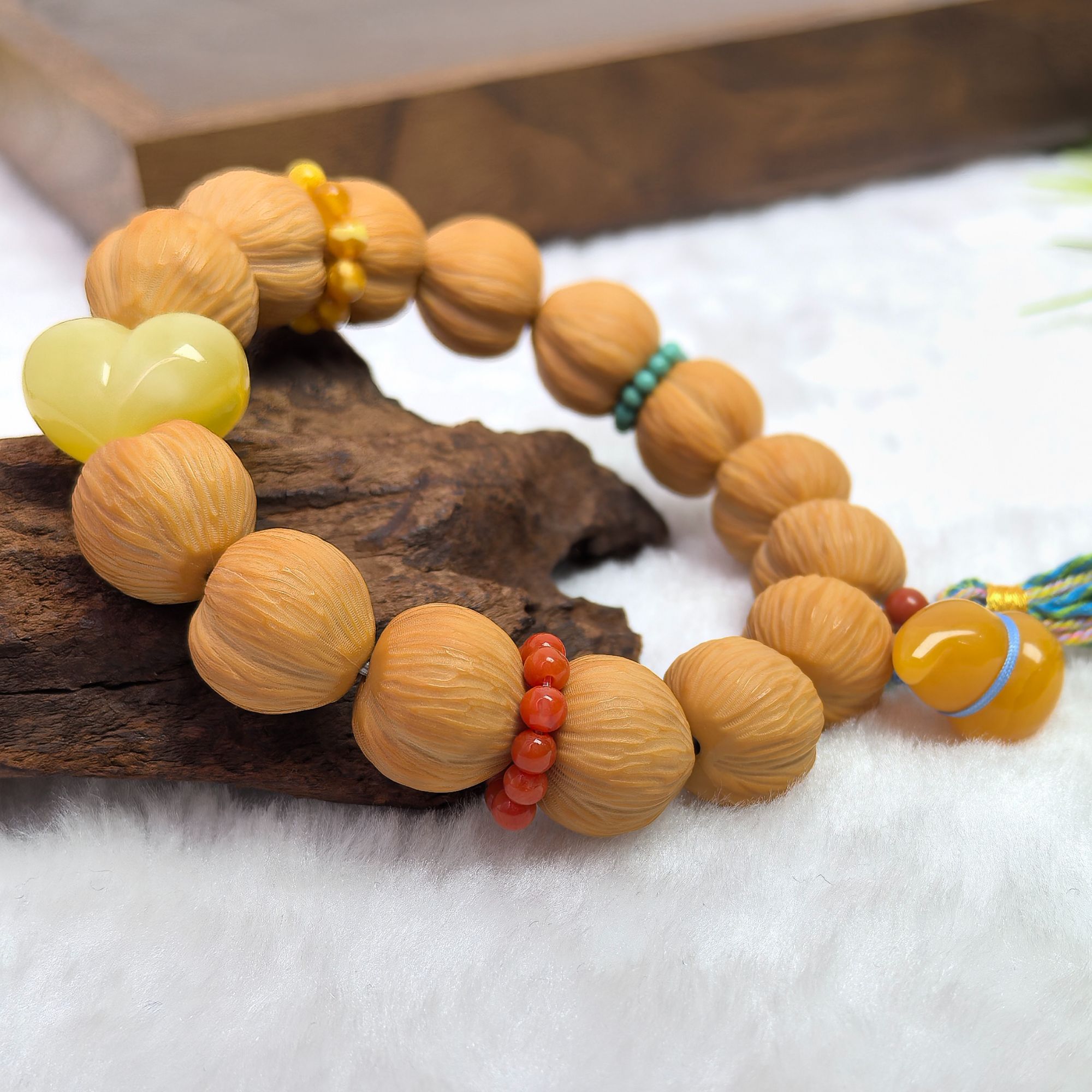 【蜜语.周年庆限定】天然精品猴头拉丝无药屁桃手串手持多样性发一