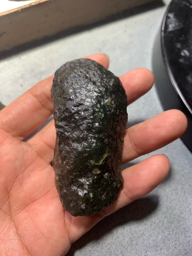 和田玉青玉戈壁料手把件