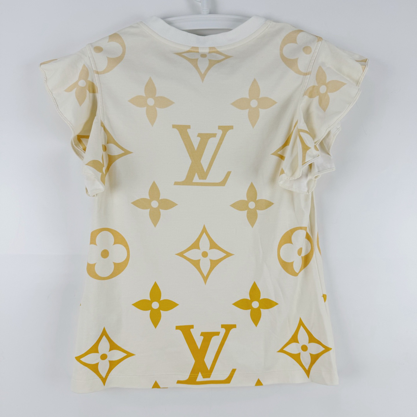 99新 LouisVuitton/路易威登 XS码 荷叶边渐变logo链条短袖sz0130