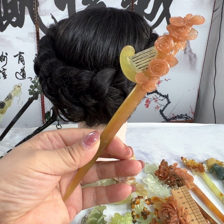 定制蛇纹石玉梦****）毛货发饰