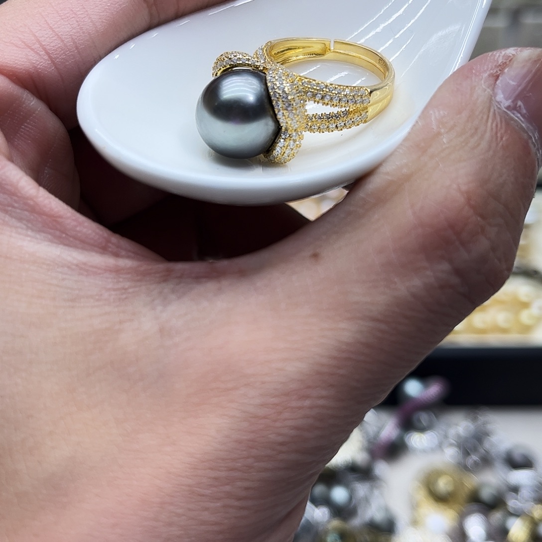 海水珍珠戒指银S925镶嵌