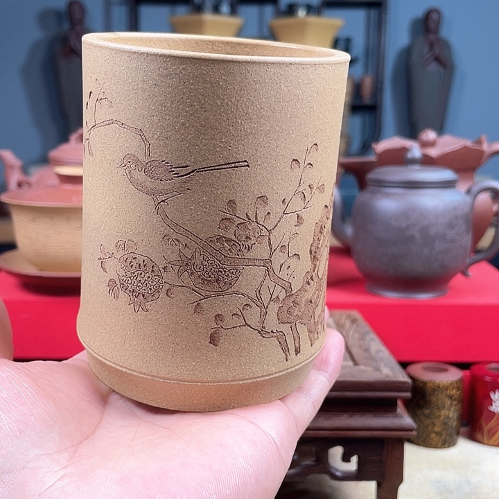 茶杯紫砂紫砂笔筒大杯茶罐微瑕