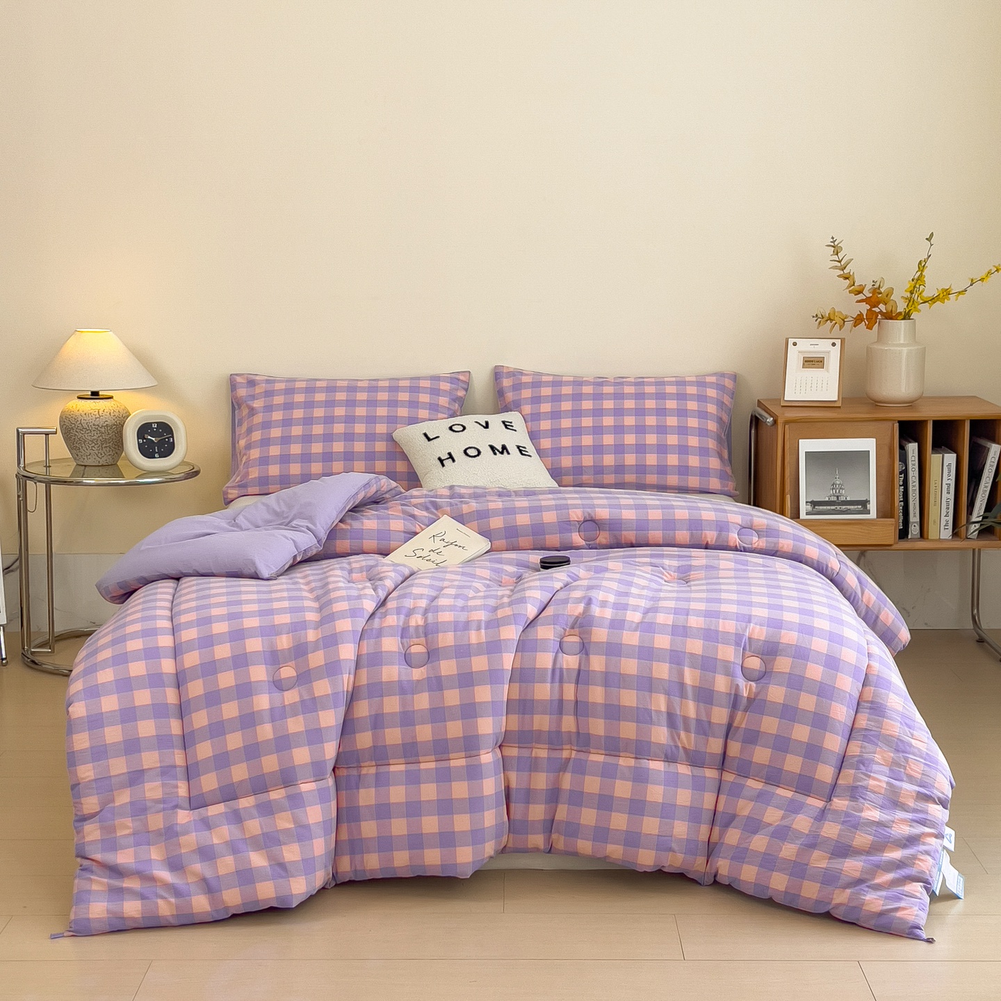 V/雅鹿新款10A抗菌无印风春秋冬被居家学生宿舍通用秋冬被子被芯