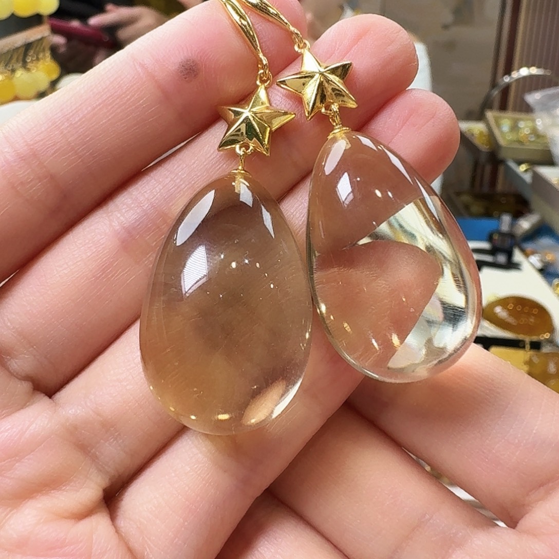 琥珀未镶嵌颈饰耳坠