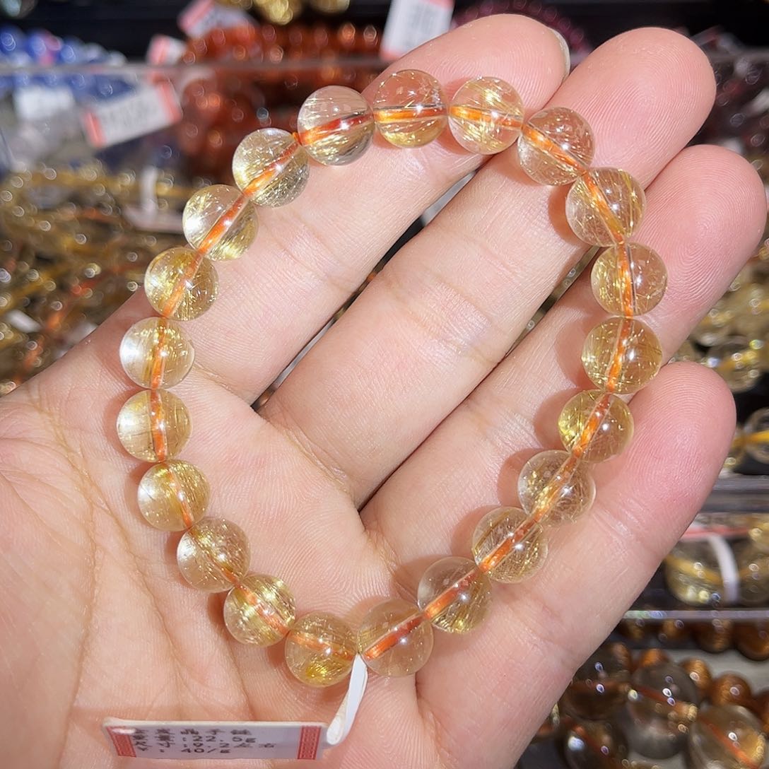 水晶手链未镶嵌金发晶手串