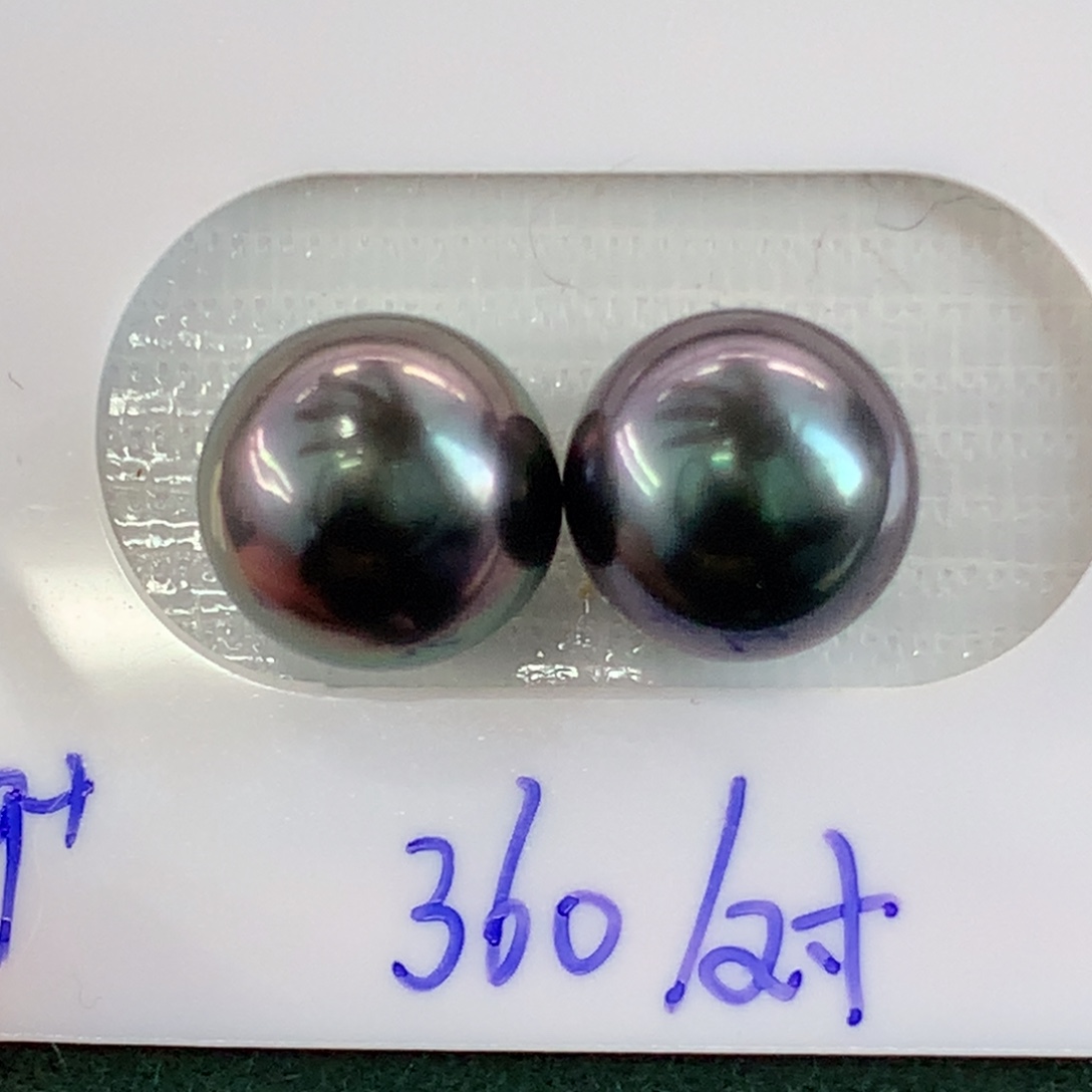 海水珍珠裸珠大溪地无暇素钉9.4mm