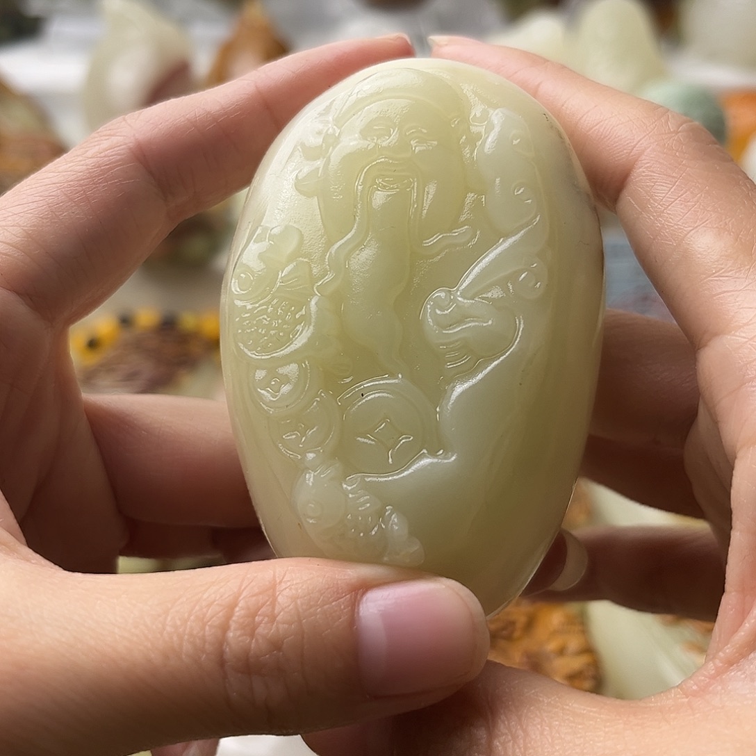 石材古青石不退换财神