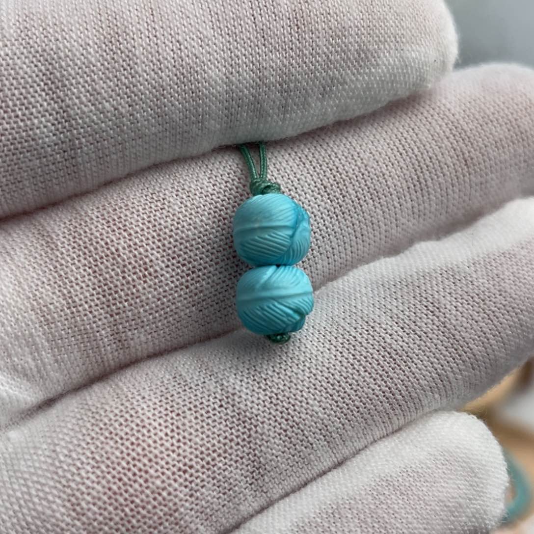 绿松石手链未镶嵌羽毛珠卡7.5