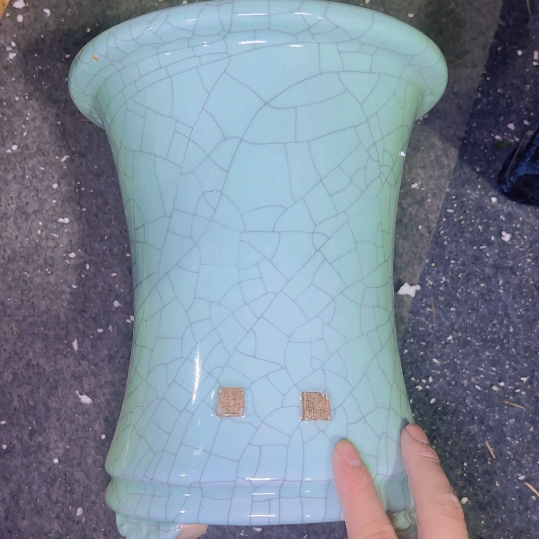 红陶正宗岭南石湾盆放漏