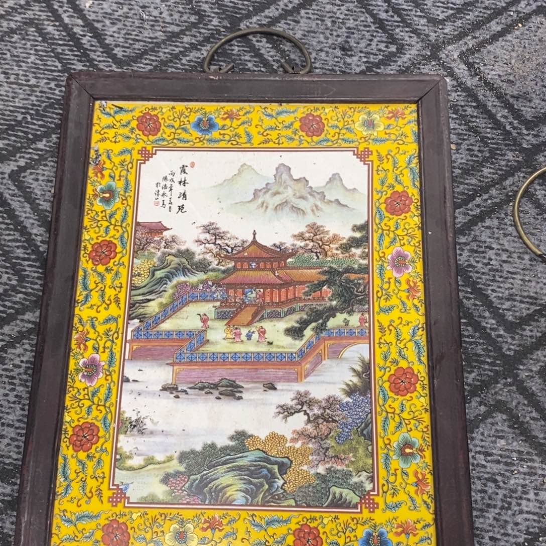 瓷片景德镇瓷板画柴窑烧制37*28