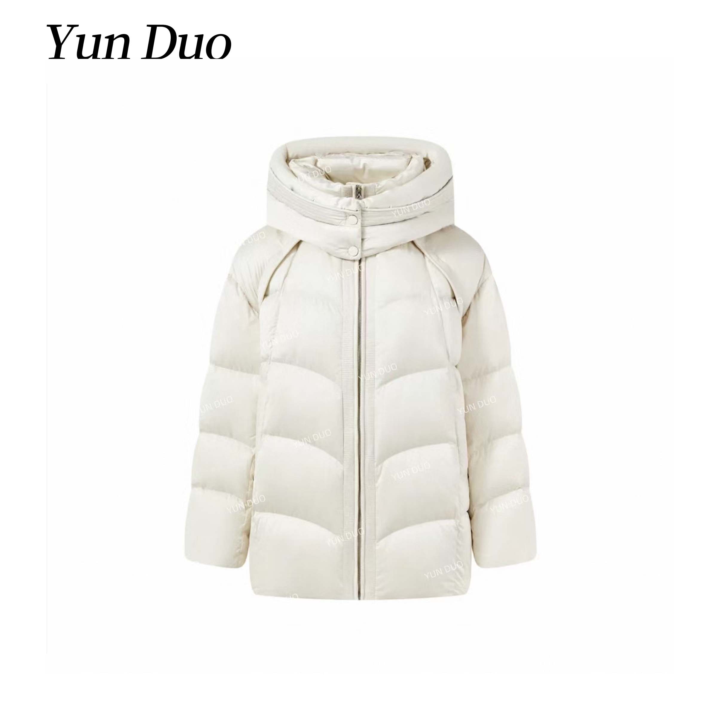 云朵定制【玉兰】连帽鹅绒插肩设计羽绒服LG70