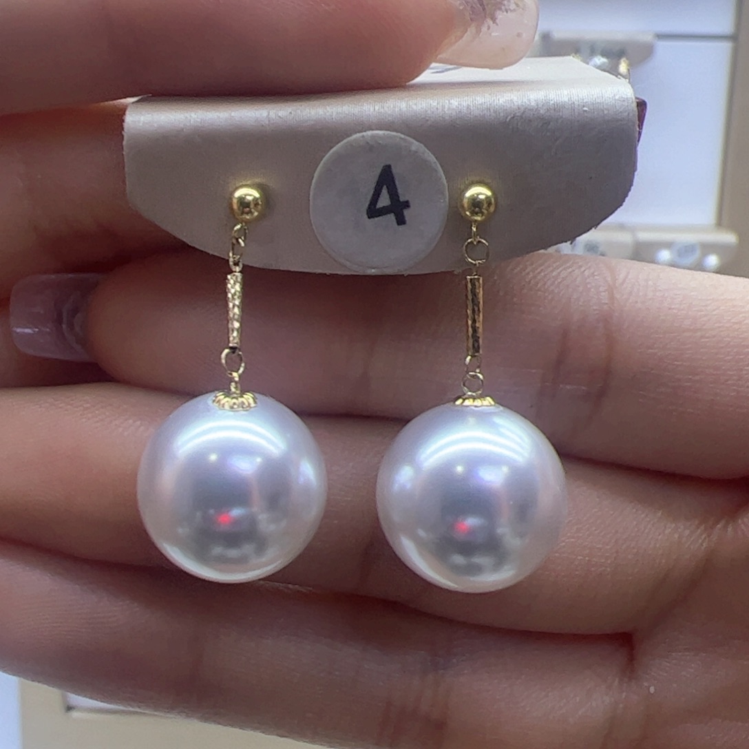 淡水珍珠耳饰18K金镶嵌