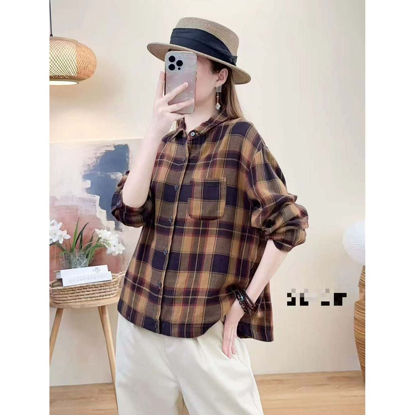 109双层纱衬衫衬衣女款均码90-150斤