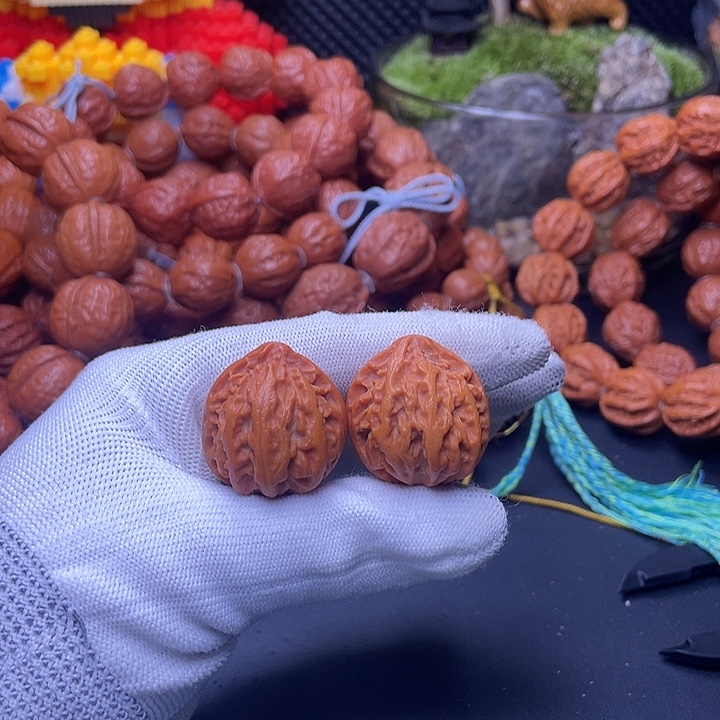 文玩核桃吊坠黄金叶28