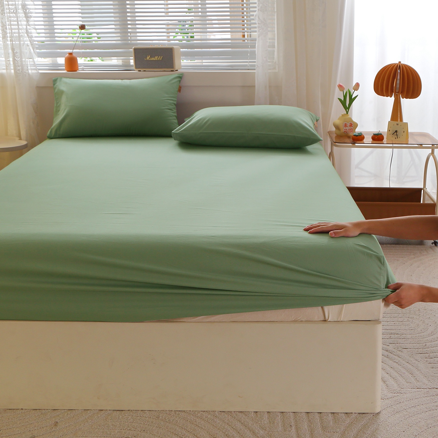 2025新款长绒棉A类纯棉亲肤舒适全棉单件床笠罩床纯色