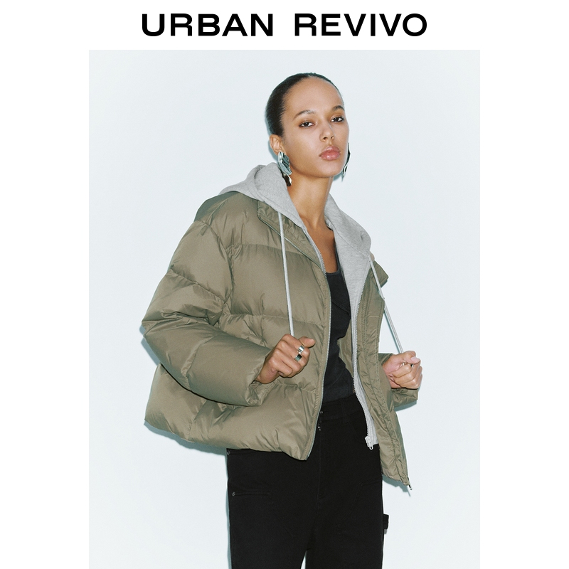 UR2025冬季新款女装休闲连帽拉链宽松羽绒服UYY150034+商品图