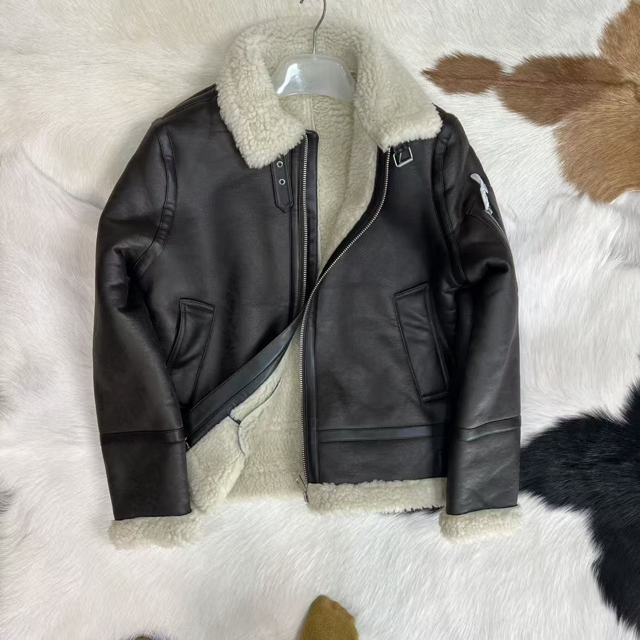 英国单 历史悠久 硬核高端 pu棉 男士翻领机车加绒夹克外套 