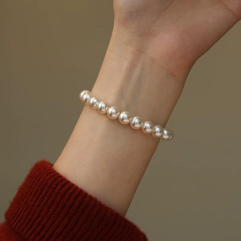 非金属仿珍珠手链 非金属仿珍珠珍珠贝珠手链轻奢时尚