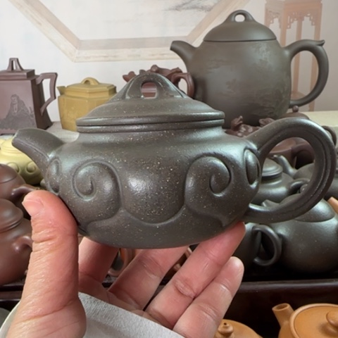 紫砂茶壶梨皮天青250c c