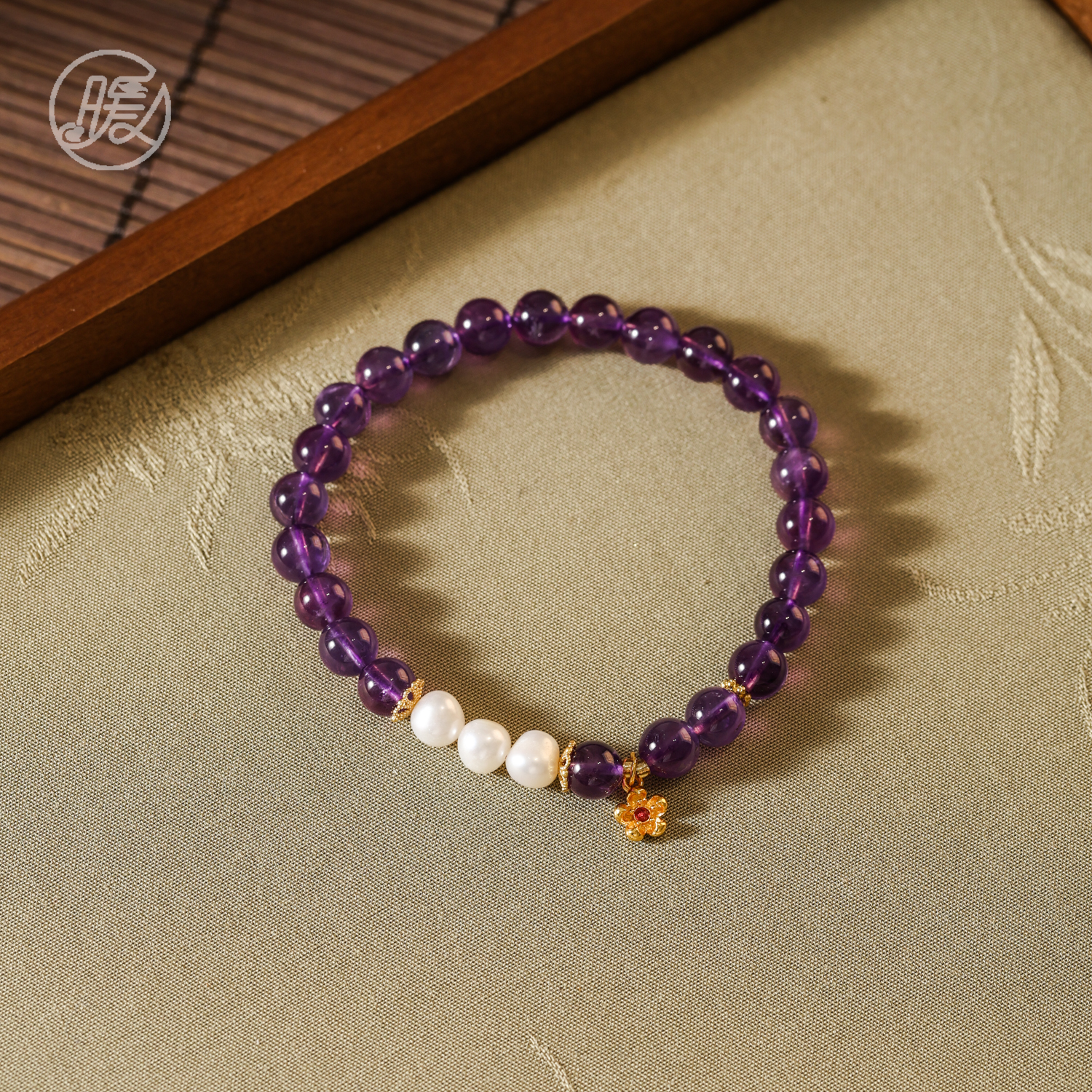 单圈紫水晶手串6mm搭配小花手链F4302多样性发一