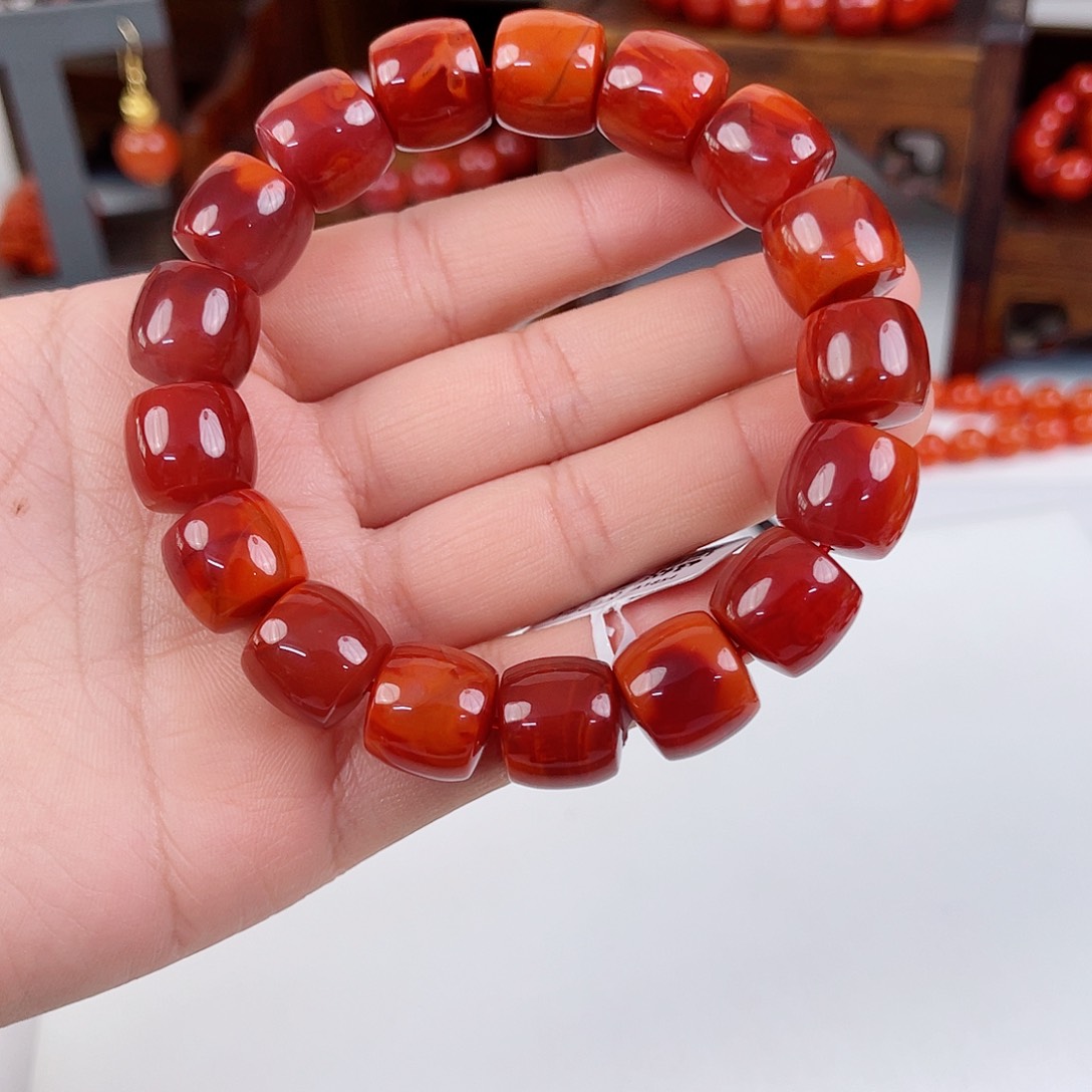 南红玛瑙未镶嵌瓦西直切收藏级单圈13mmB****a