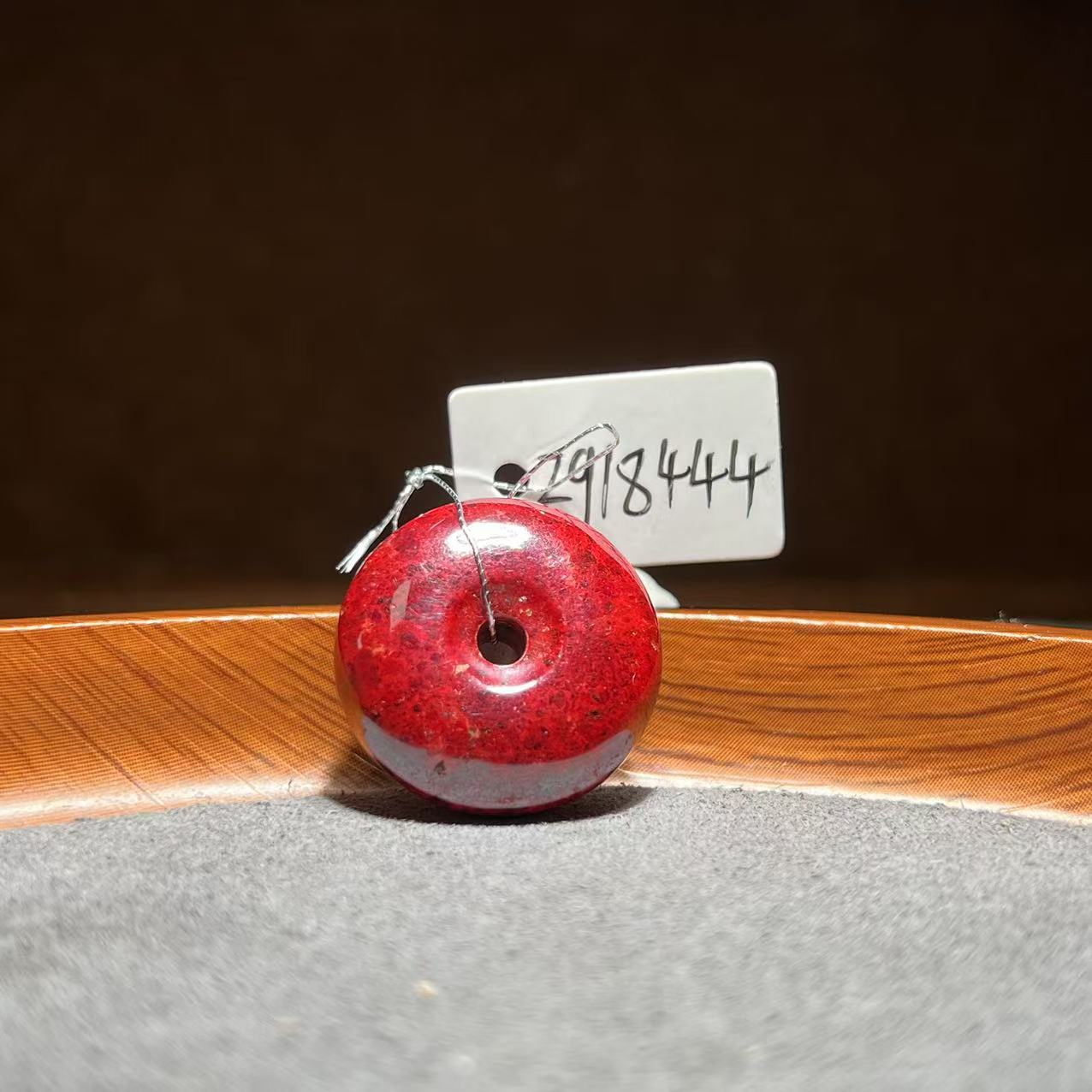 天然辰砂【张老斯珠宝】天然朱砂平安扣吊坠zg18444