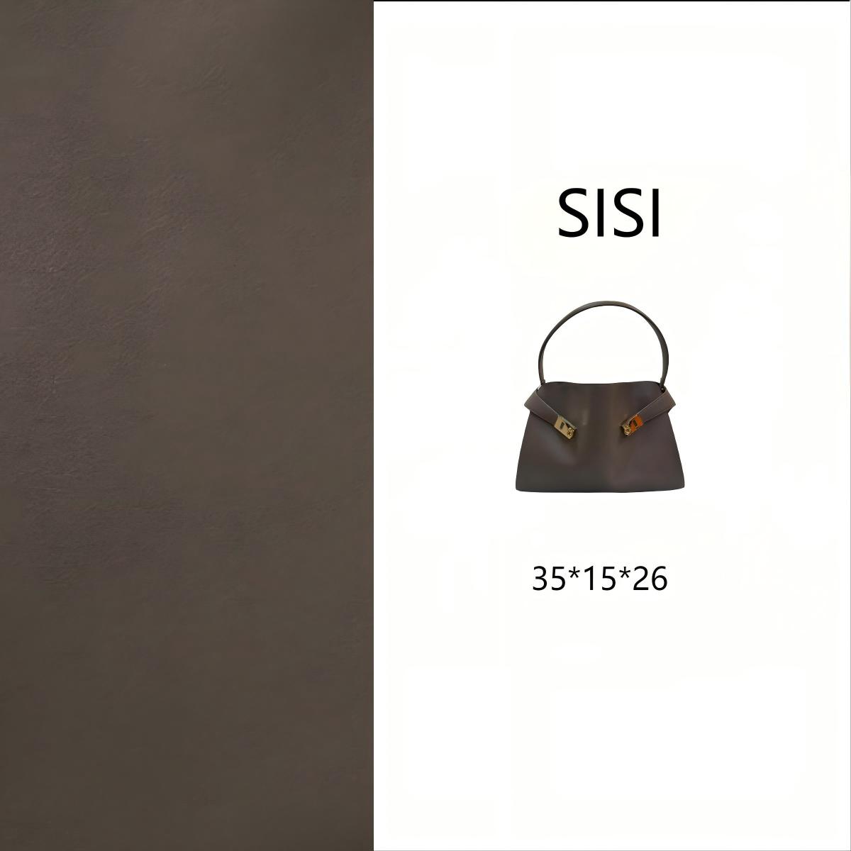 【尺寸：35*15*26】SISI原创设计高定真皮女包 826-灰色