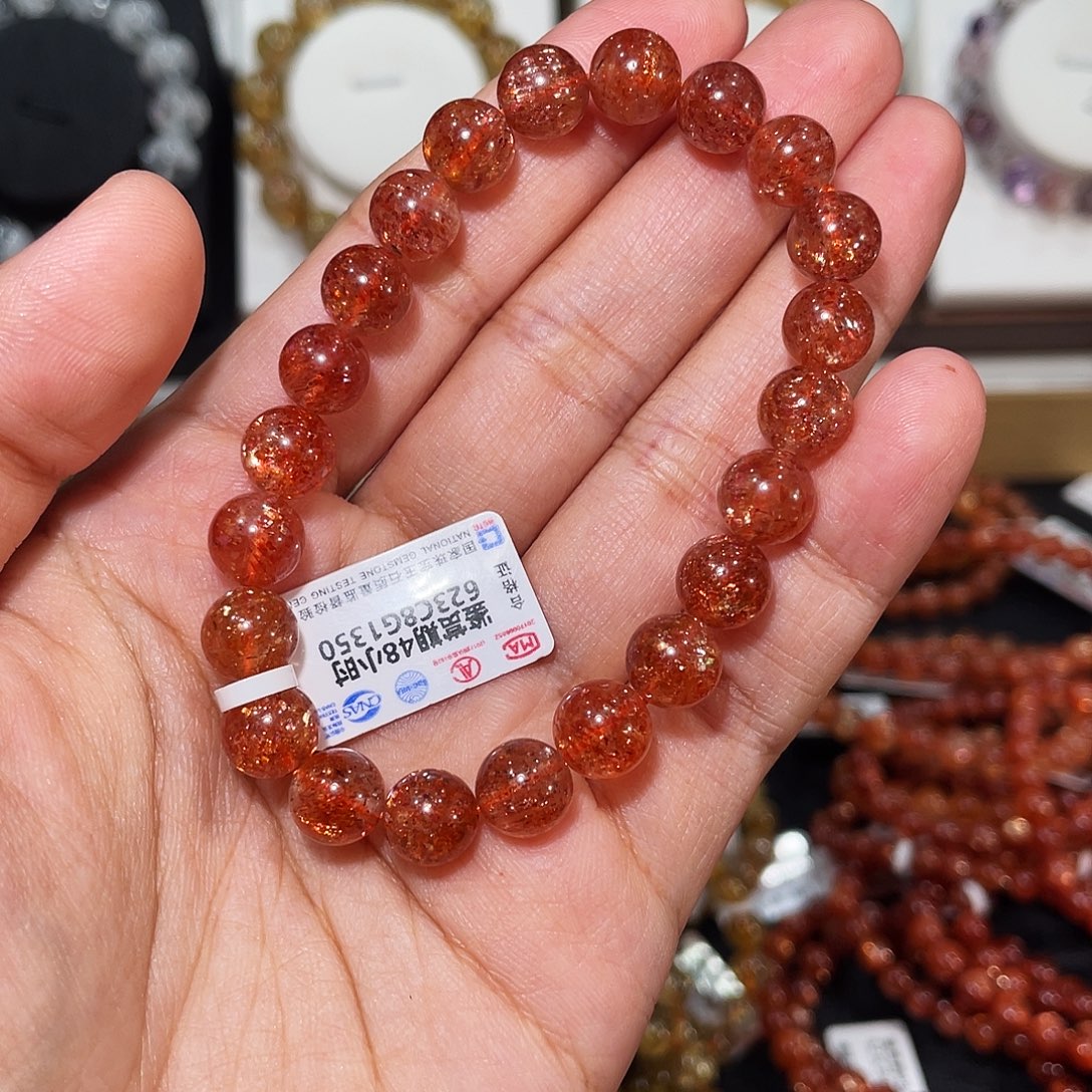 L***u长石手链未镶嵌小辣椒金太阳8.8mm