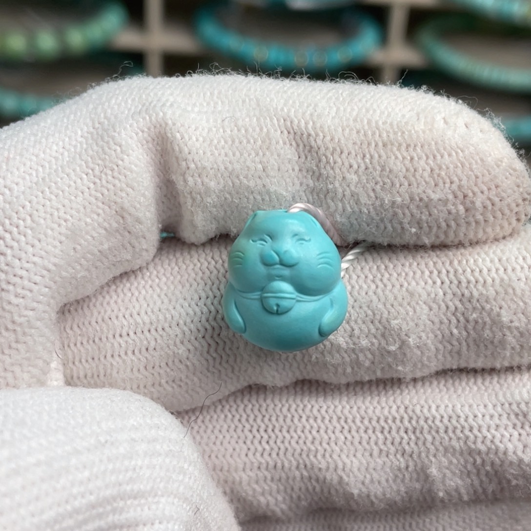 绿松石未镶嵌猫猫53