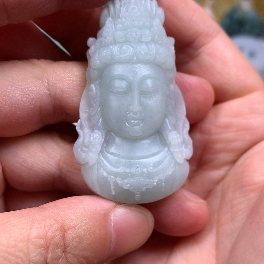 定制翡翠未镶嵌翡翠毛货关音首