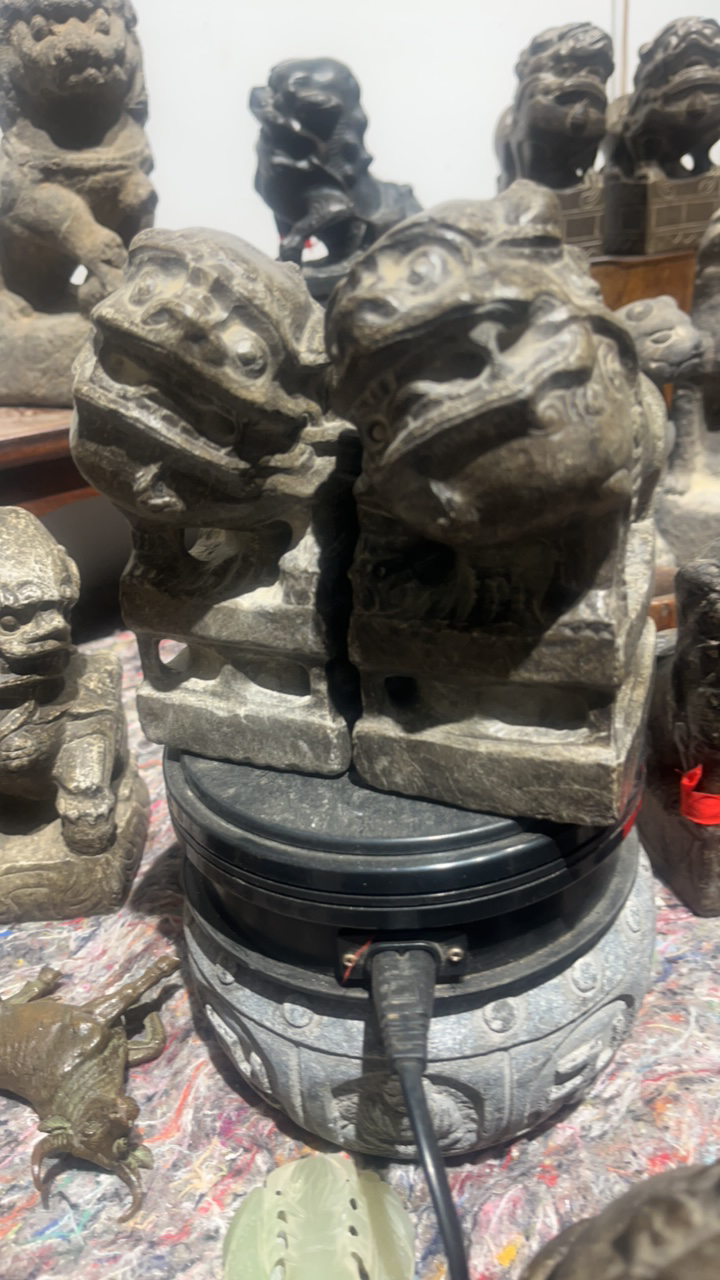 青石案头狮 品相完好高16