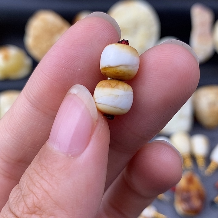 琥珀未镶嵌裸石8.8对珠c313