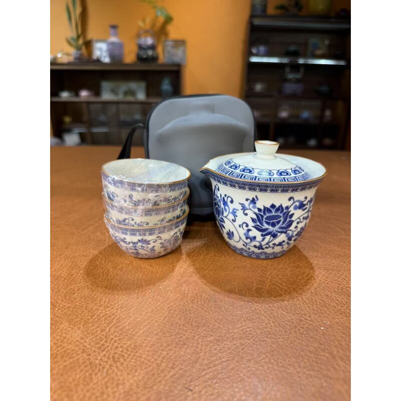 心名茶器 黄汝窑（勾藤）手抓旅行快客-4407（直播专享）