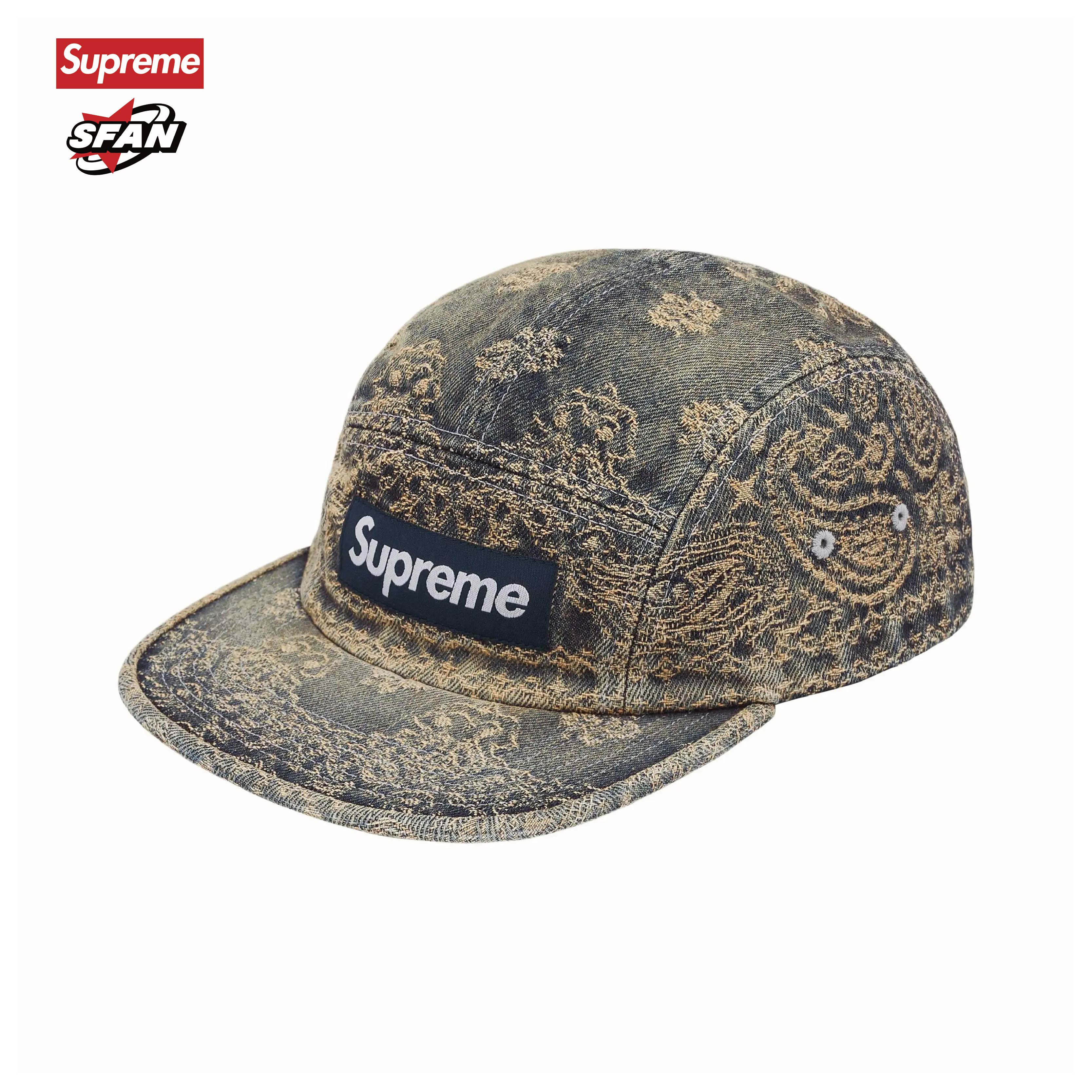 Supreme SS25 Bandana Jacquard Denim Camp Cap 五片帽 棒球帽