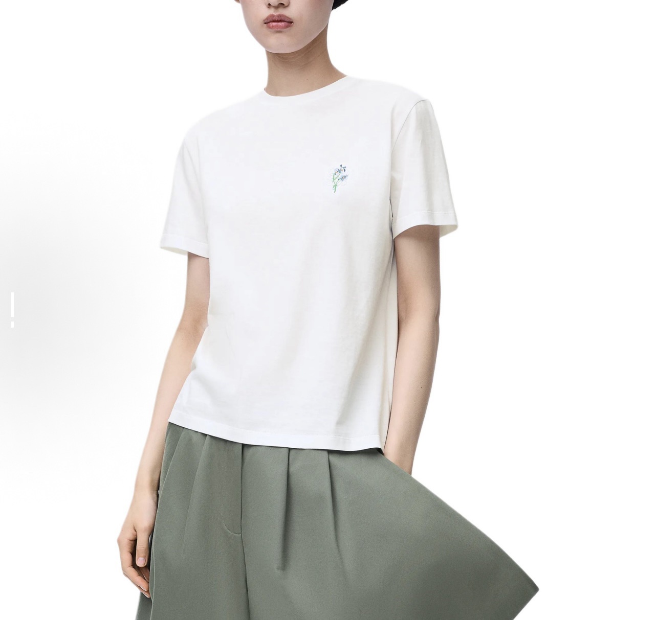 未使用 LOEWE/罗意威 经典字谜花卉刺绣LOGO短袖T恤