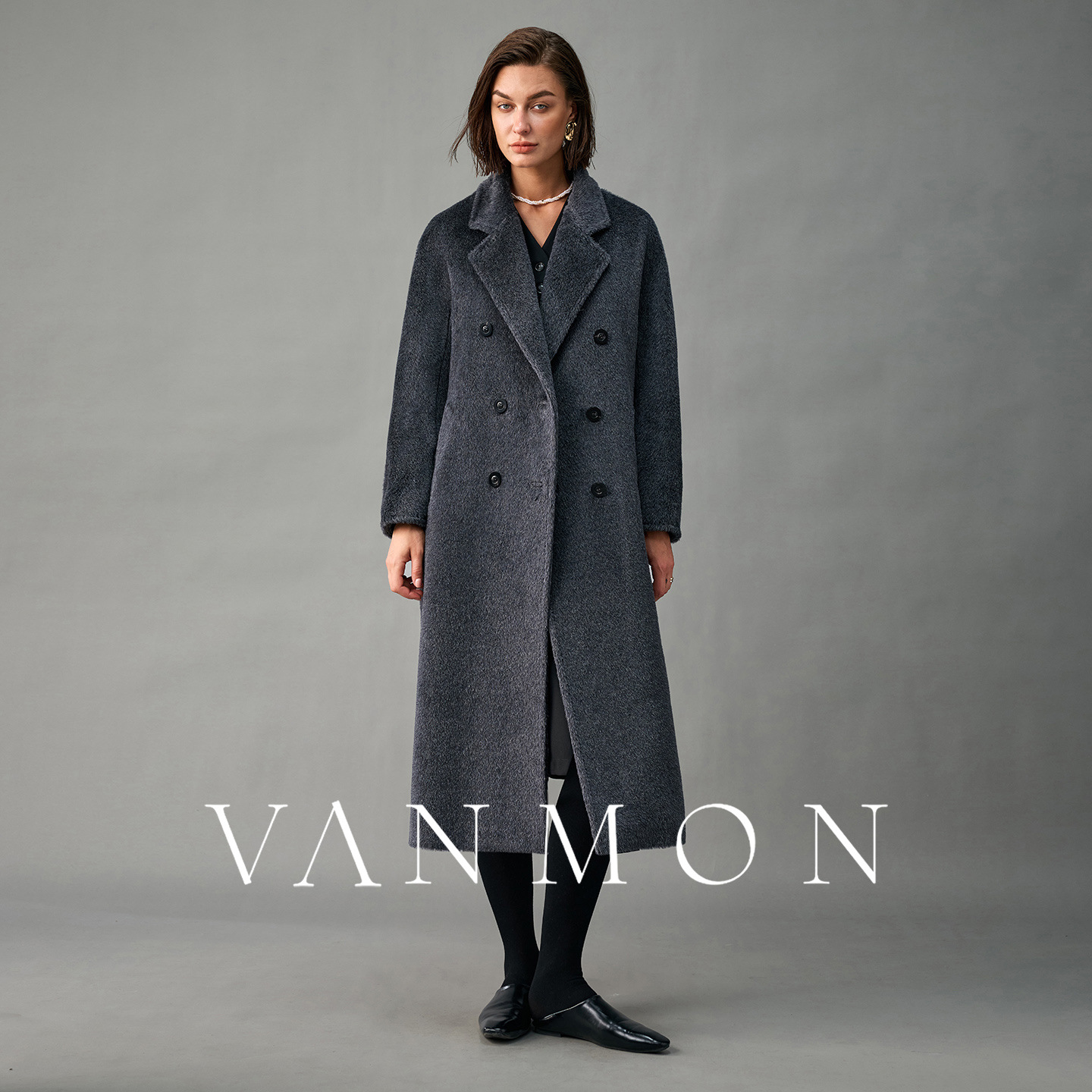 101801版型皇室婴驼大衣女百搭双排扣冬季保暖中长款K3125