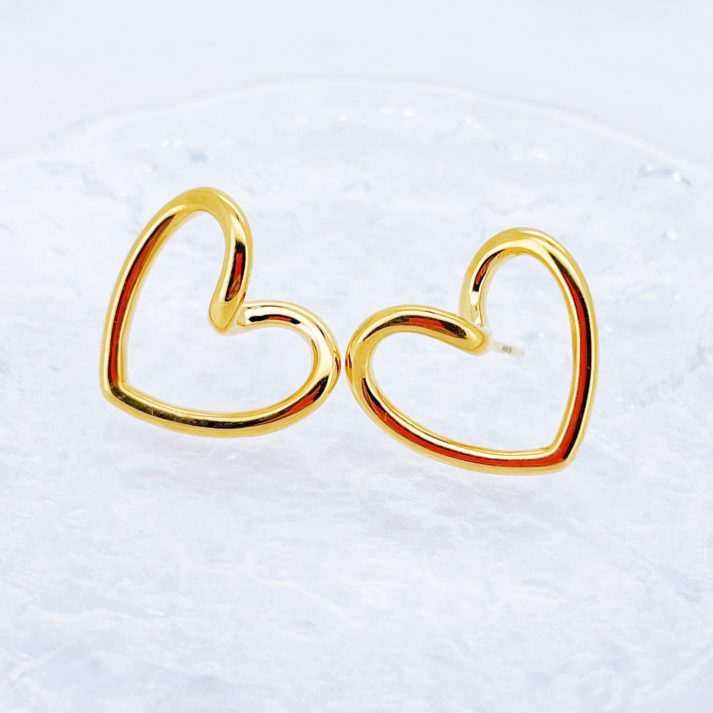 足金999黄金爱心直针金耳钉2.62 2522003501