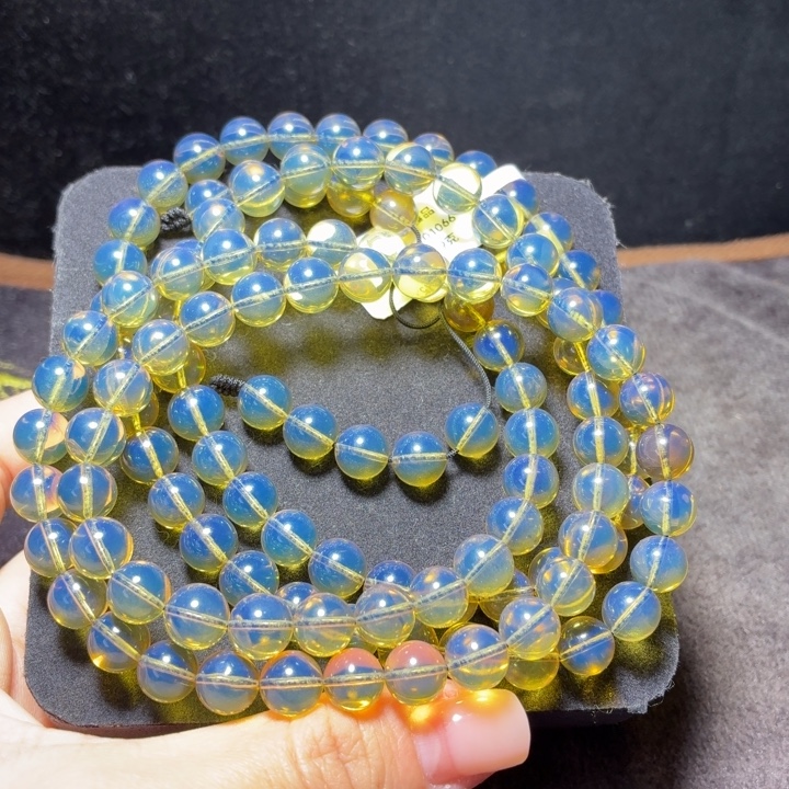 琥珀未镶嵌珠宝奇石8mm天空蓝108