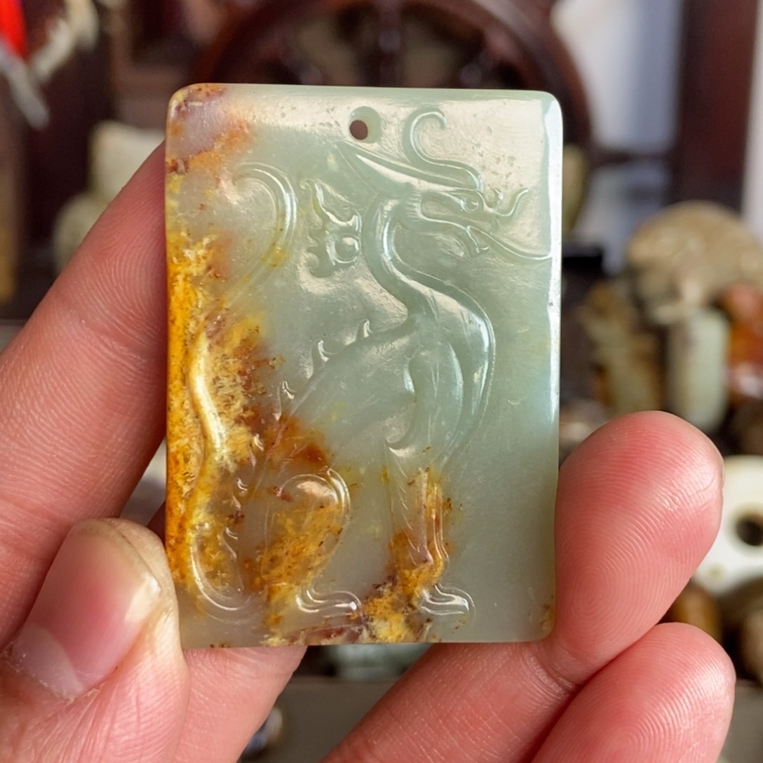 和田玉挂件未镶嵌穿***鱼