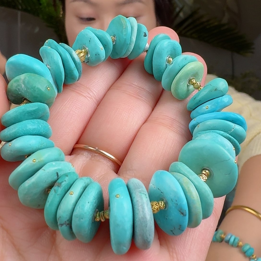 绿松石珠宝奇石18K金镶嵌