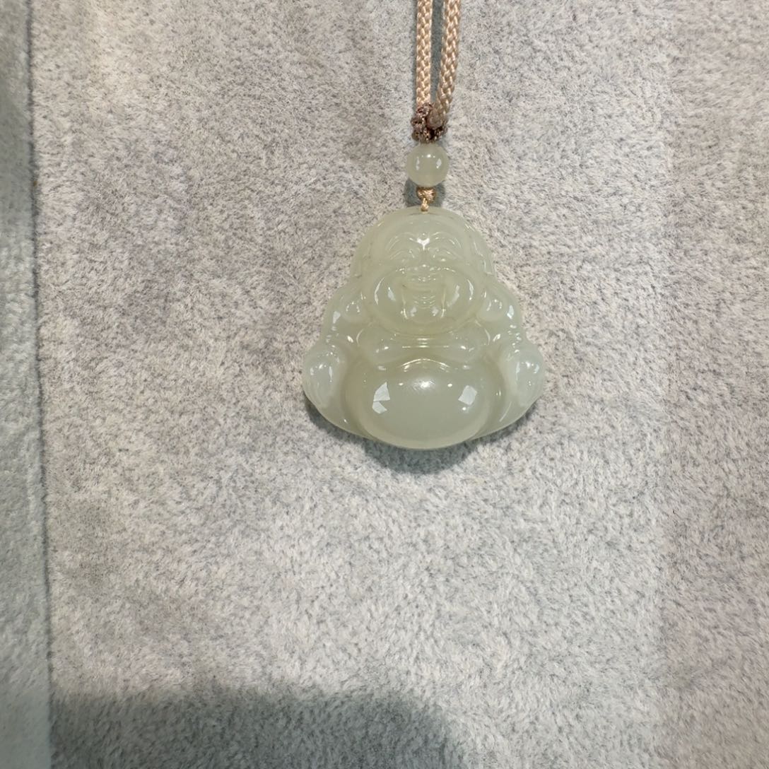 和田玉未镶嵌吊坠(赠链)35佛公