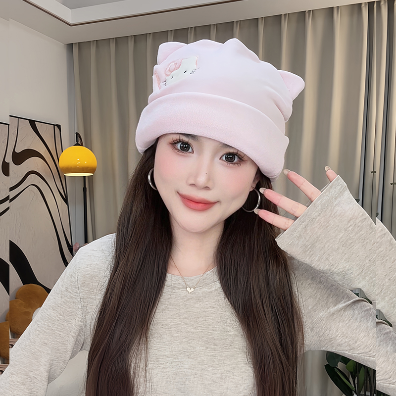 秋冬加厚大头围刺绣月子帽产后防风保暖舒适孕妇出院外出绒帽子