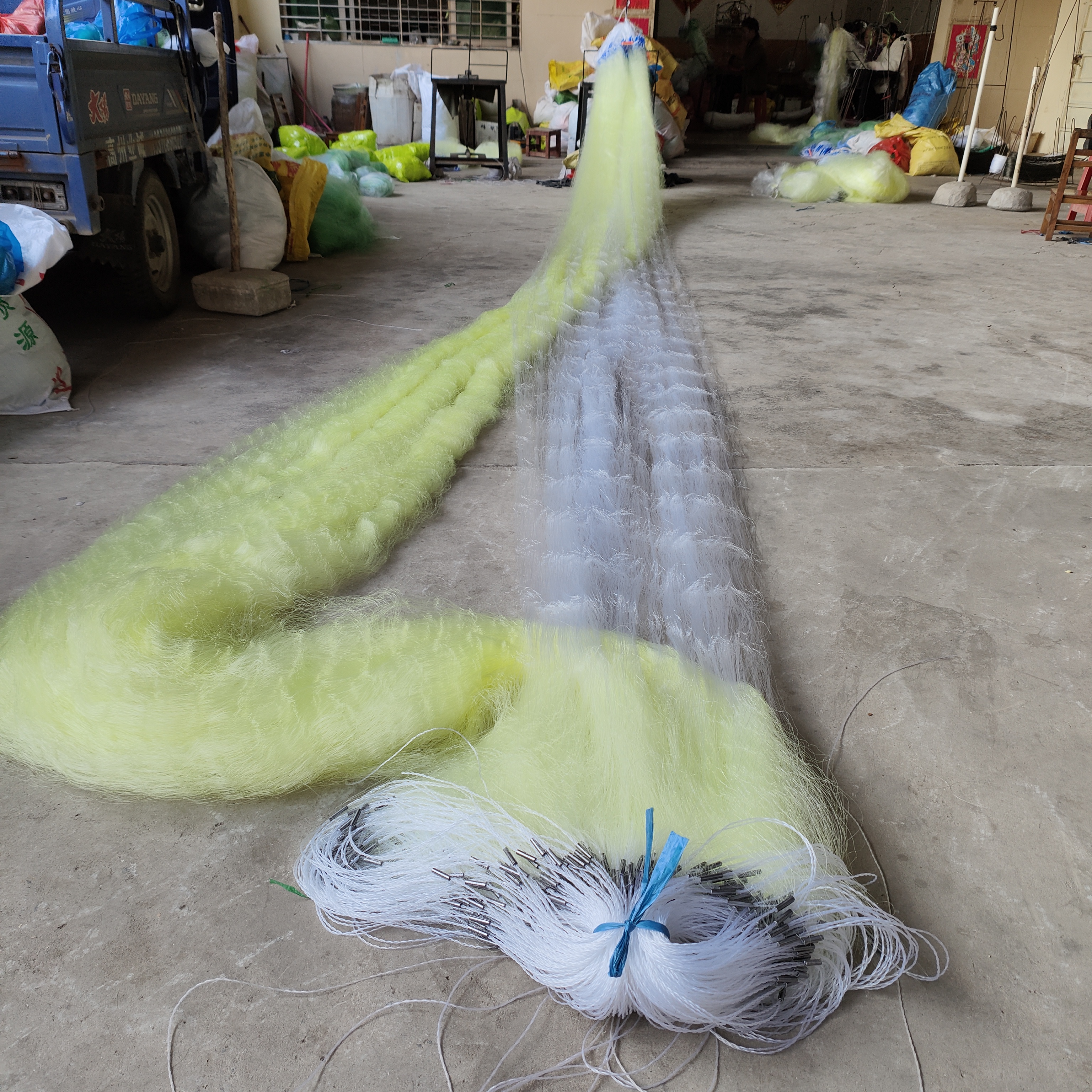 水库用8米高黄丝三层沉网草鱼鲤鱼胖头鱼网