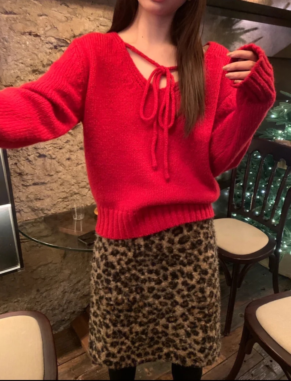 【NO退NO换】领口系带百搭时尚正反两穿V领毛衣69346（福利款）