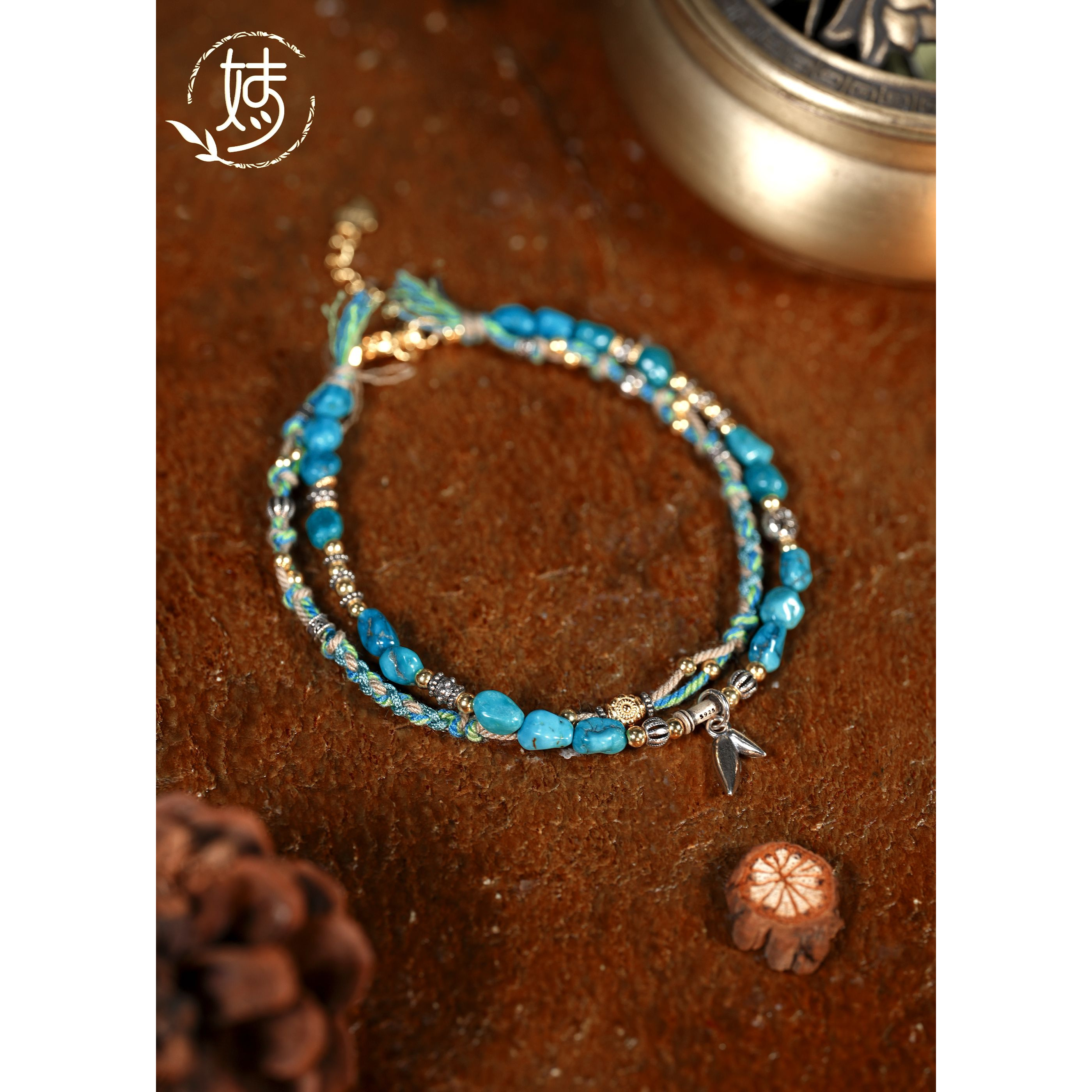 【婧婧精选】精品 · 原矿绿松随型DIY复古手绳 约4mm 多样性发