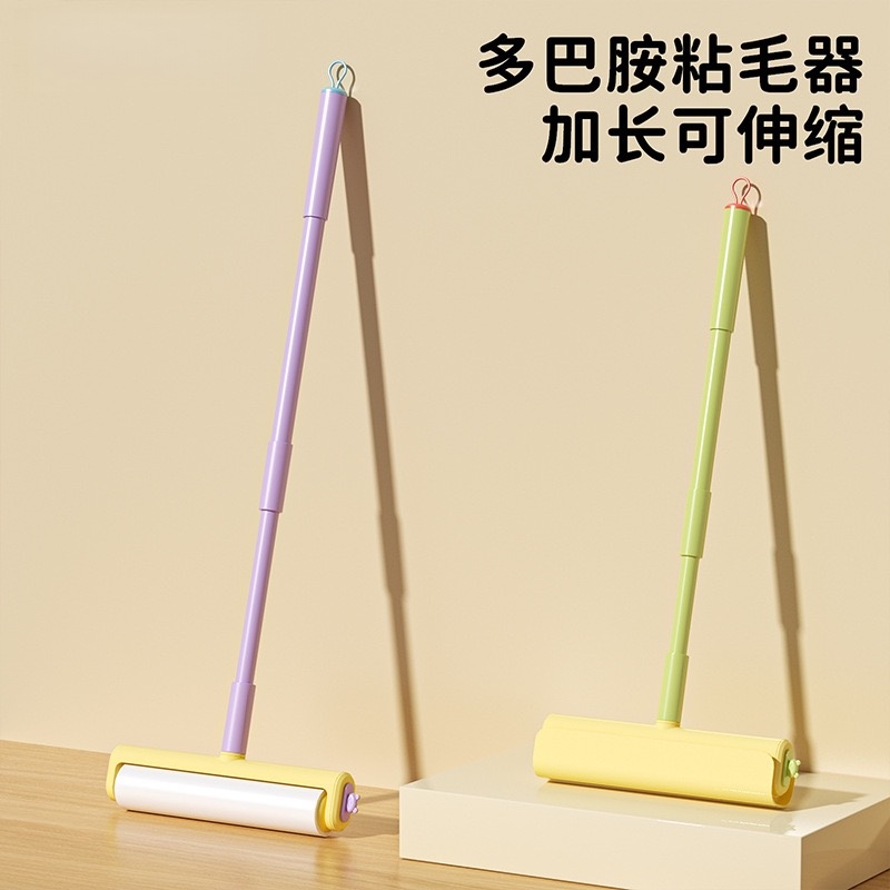 伸缩粘毛器家用滚筒衣物毛刷宠物灰尘清洁长杆粘毛可撕纸除毛刷商品图