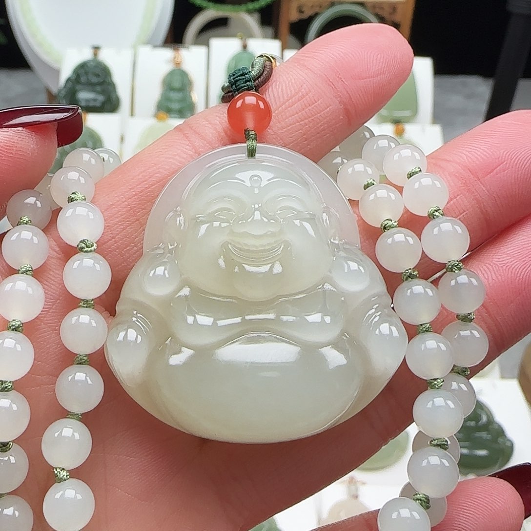 和田玉颈饰未镶嵌甜*、