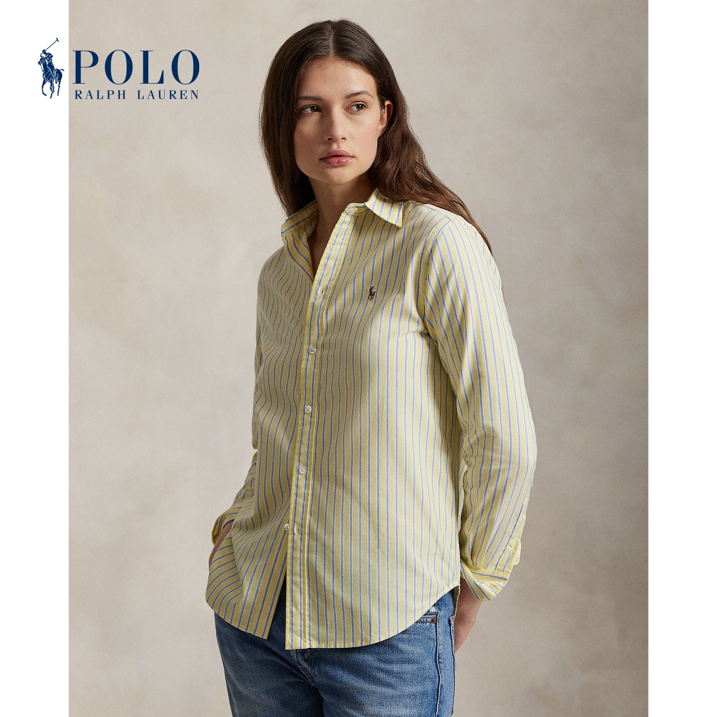 Ralph Lauren/拉夫劳伦女装 26早春经典版型条纹棉牛津布衬衫