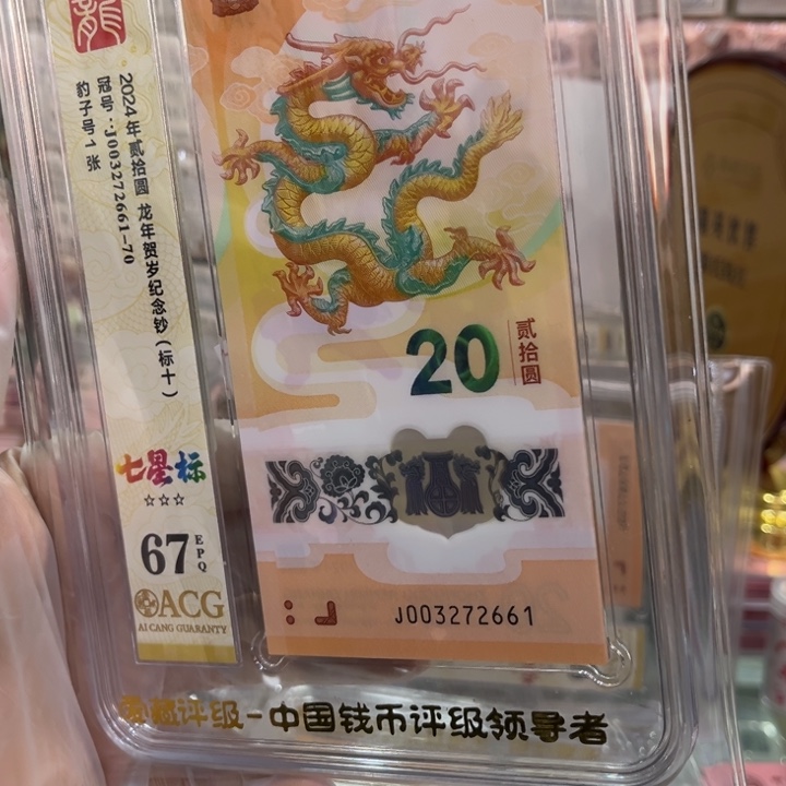 塑料67分龙钞豹子标003272661