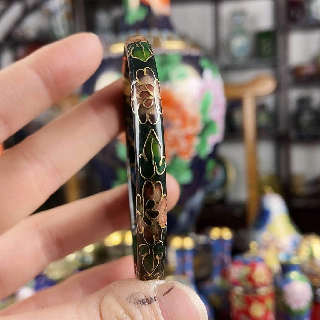 可***果铜景泰蓝手镯一个老货
